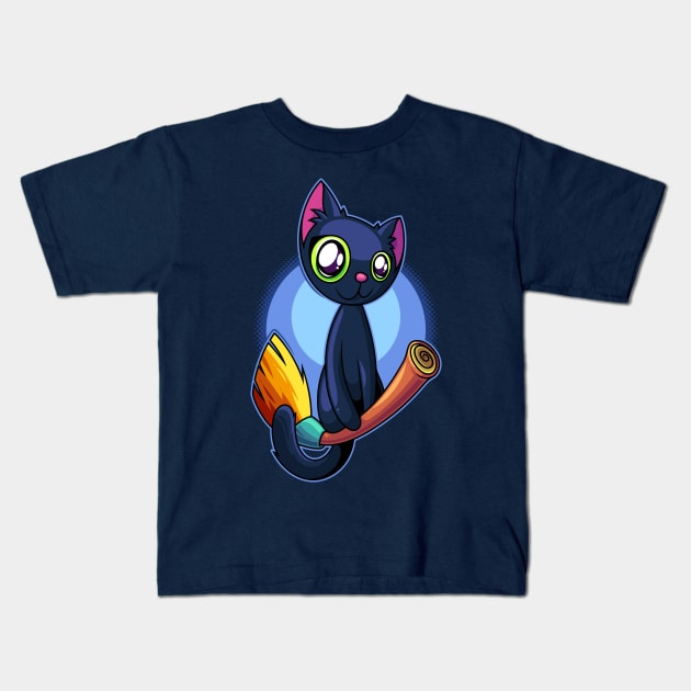 Witch's Familiar Kids T-Shirt by ArtisticDyslexia